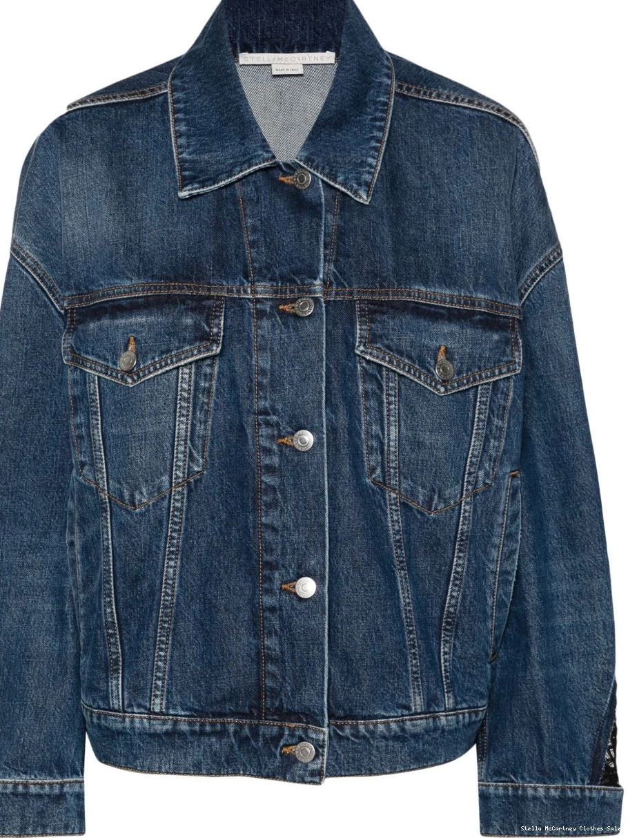 denim Stella jacket McCartney lace-detailing Women 0713